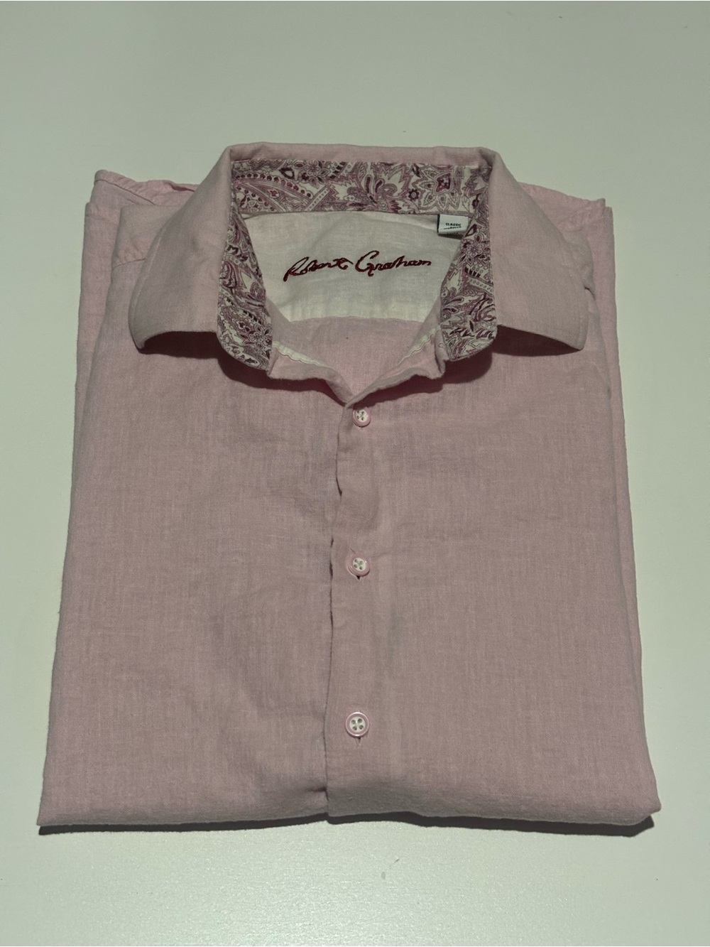 Robert Graham Light Pink Casual Button-Down Shirt